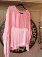 Pink Waffle & Satin Top