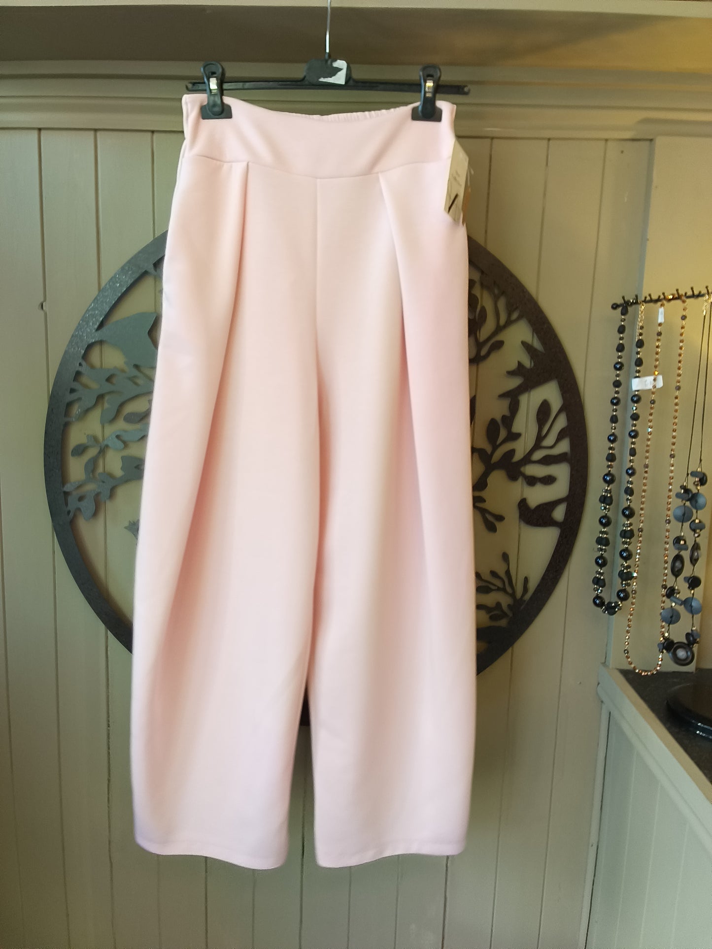 Pale Pink Wide Leg Trousers