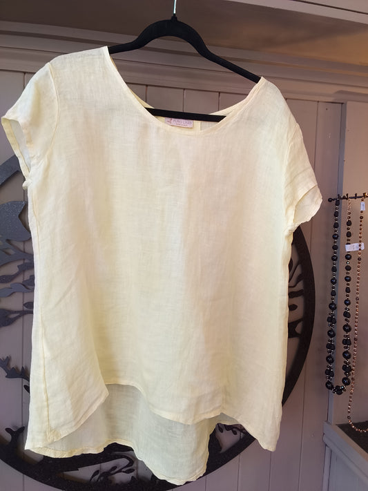 Lemon Linen Top