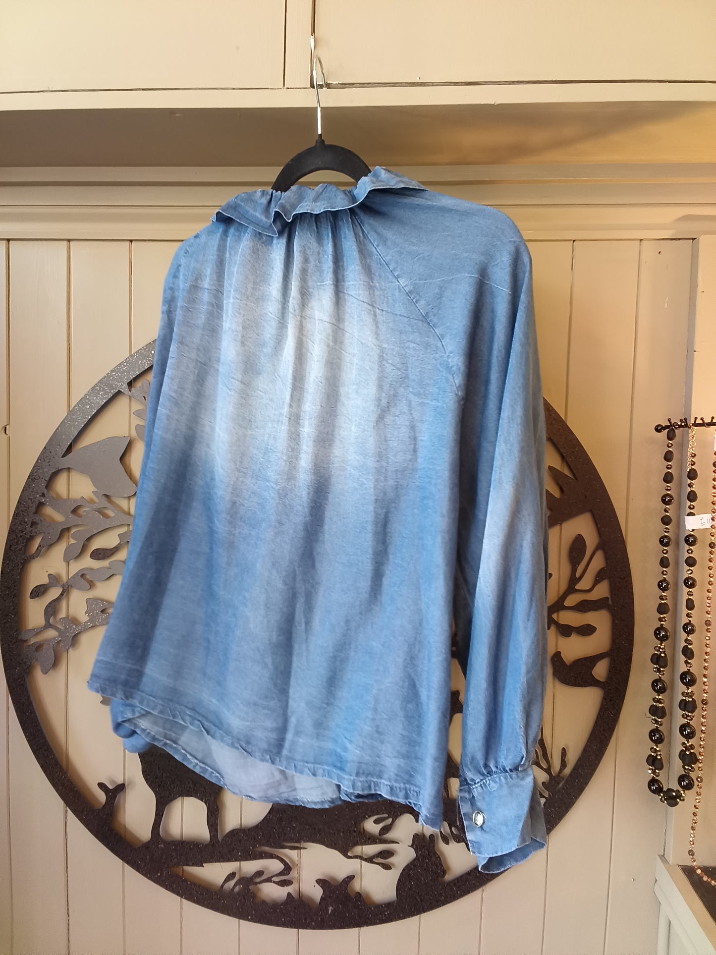 Denim Long Sleeve Blouse