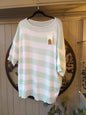 Mint Green & White Striped Top