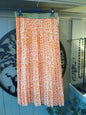 Orange Animal Print Pleated Skirt