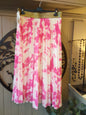 Pink and White Pleated Skirt