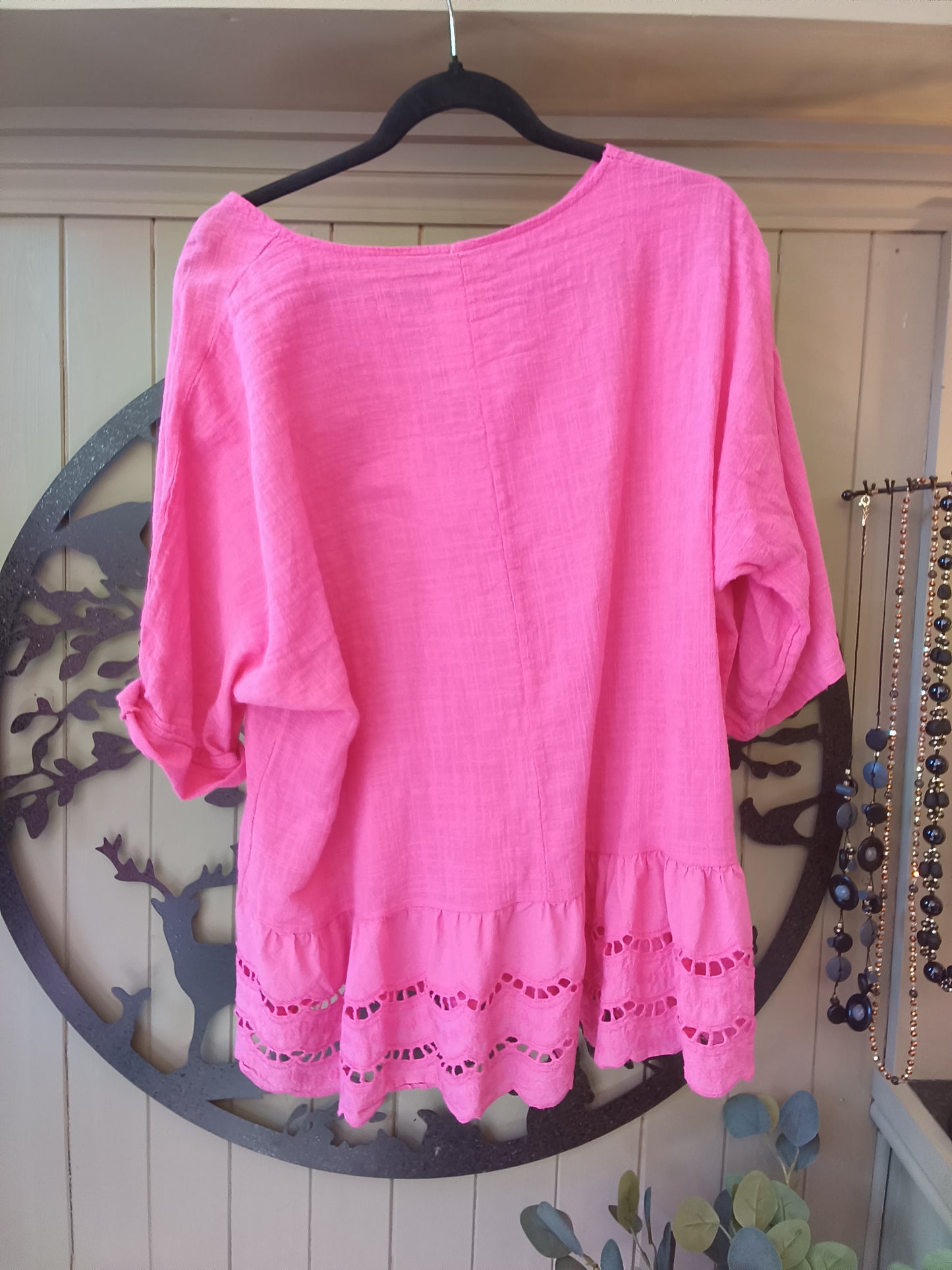 Pink Frill Hem Top