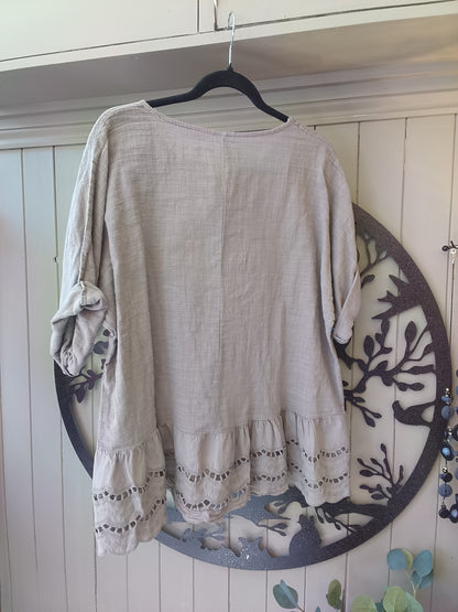 Mocha Frill Hem Top