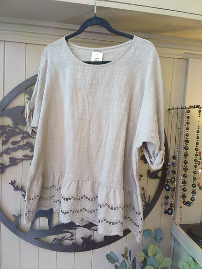Mocha Frill Hem Top
