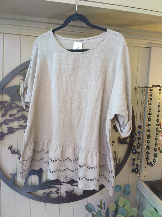 Mocha Frill Hem Top