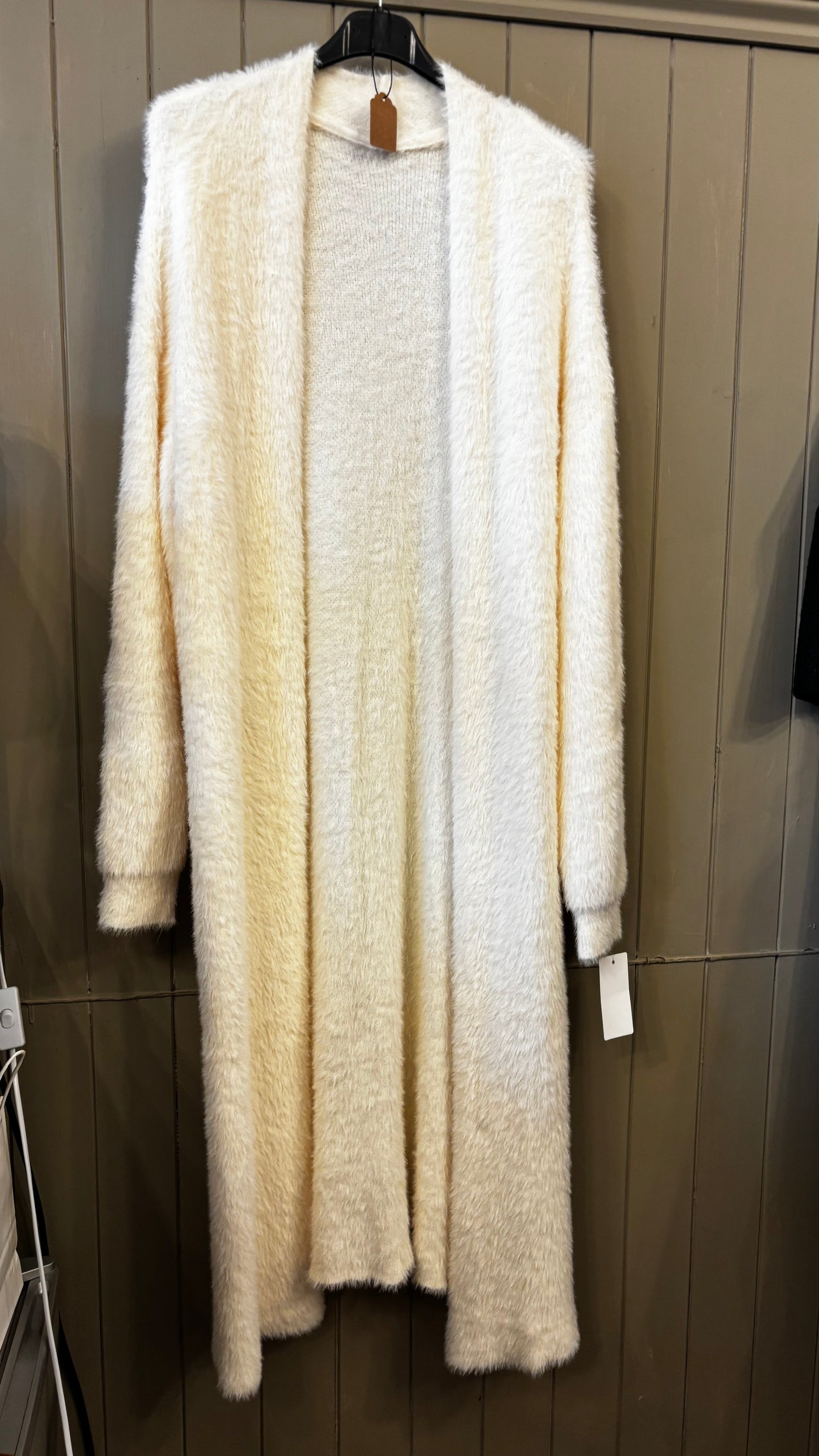 Soft White Long Length Cardigan