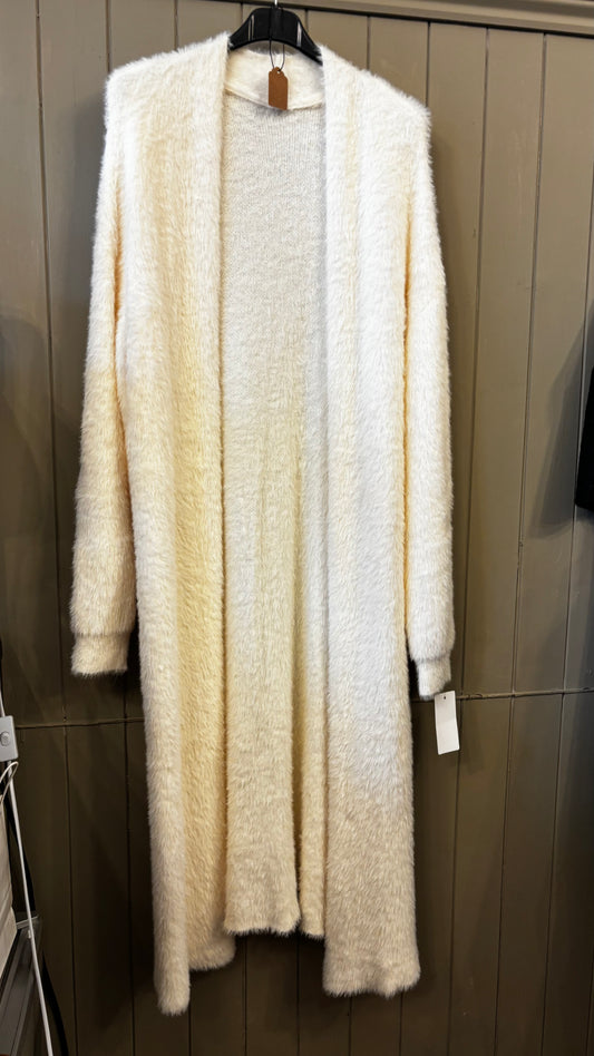 Soft White Long Length Cardigan