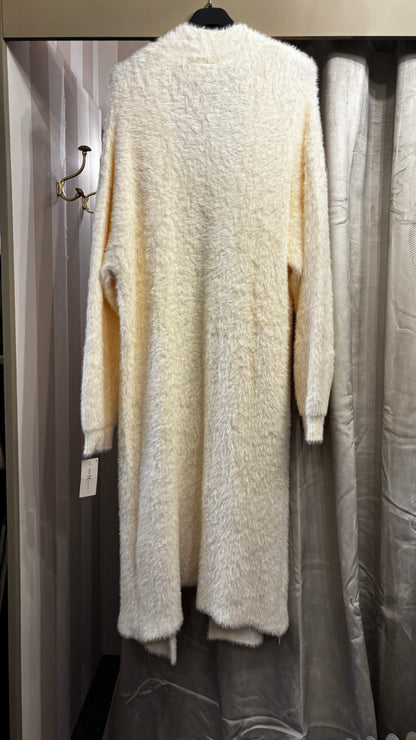 Soft White Long Length Cardigan