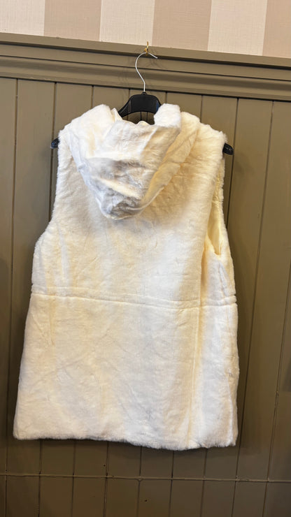 Soft White Fur Hooded Gilet