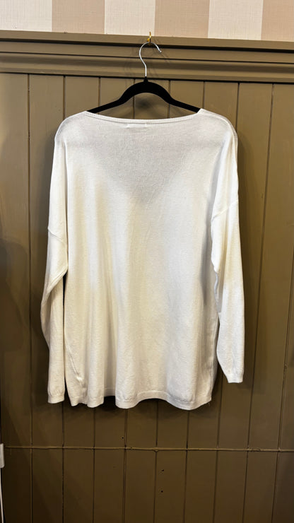 Soft Cream Jumper with Heart Motif