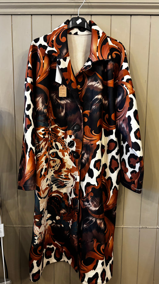 Animal Print Long Length Blazer/Coat