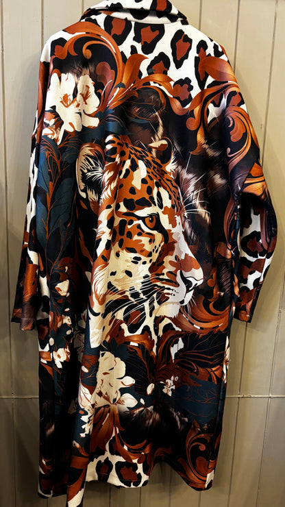 Animal Print Long Length Blazer/Coat