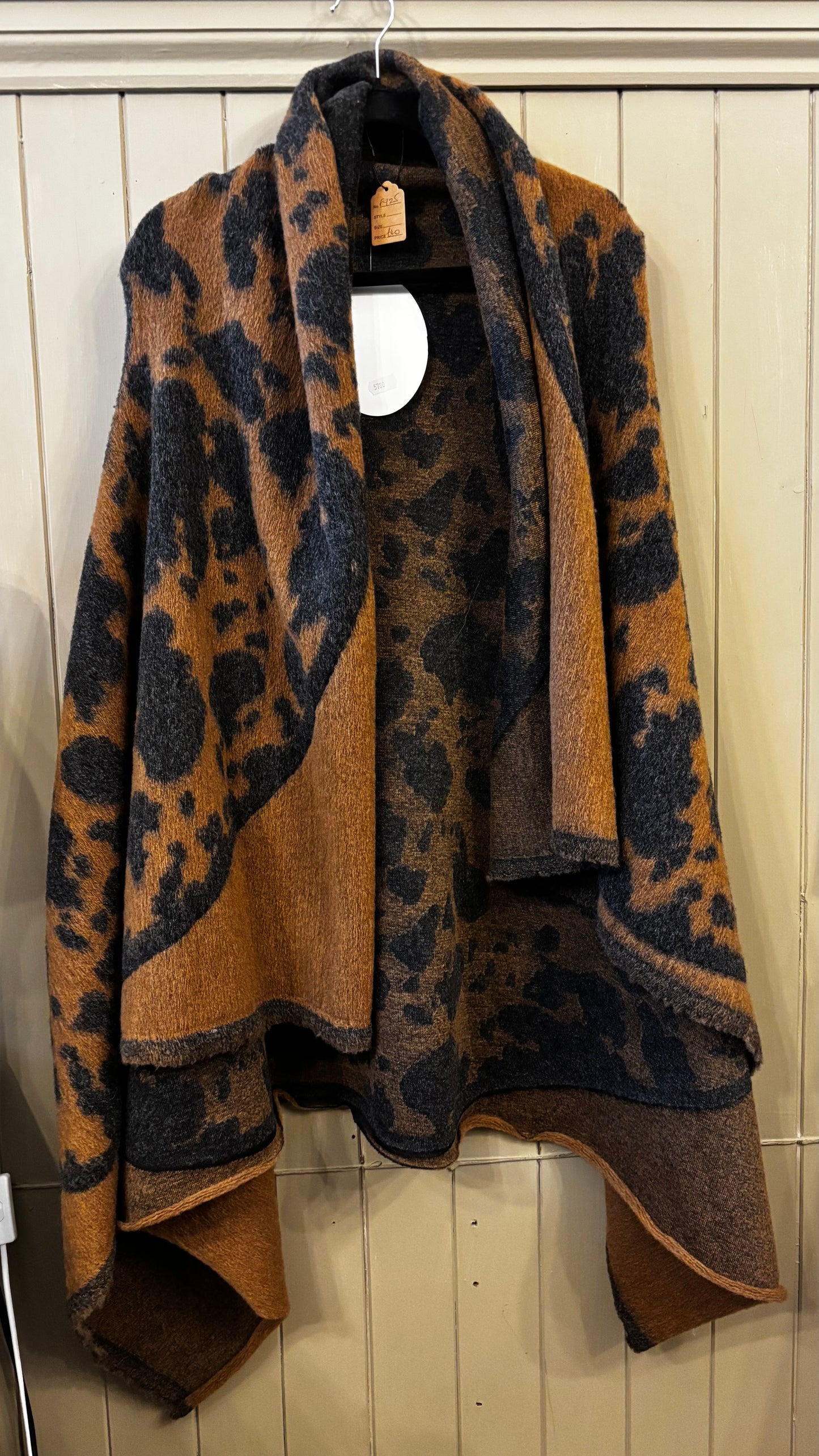 Animal Print Long Line Waistcoat