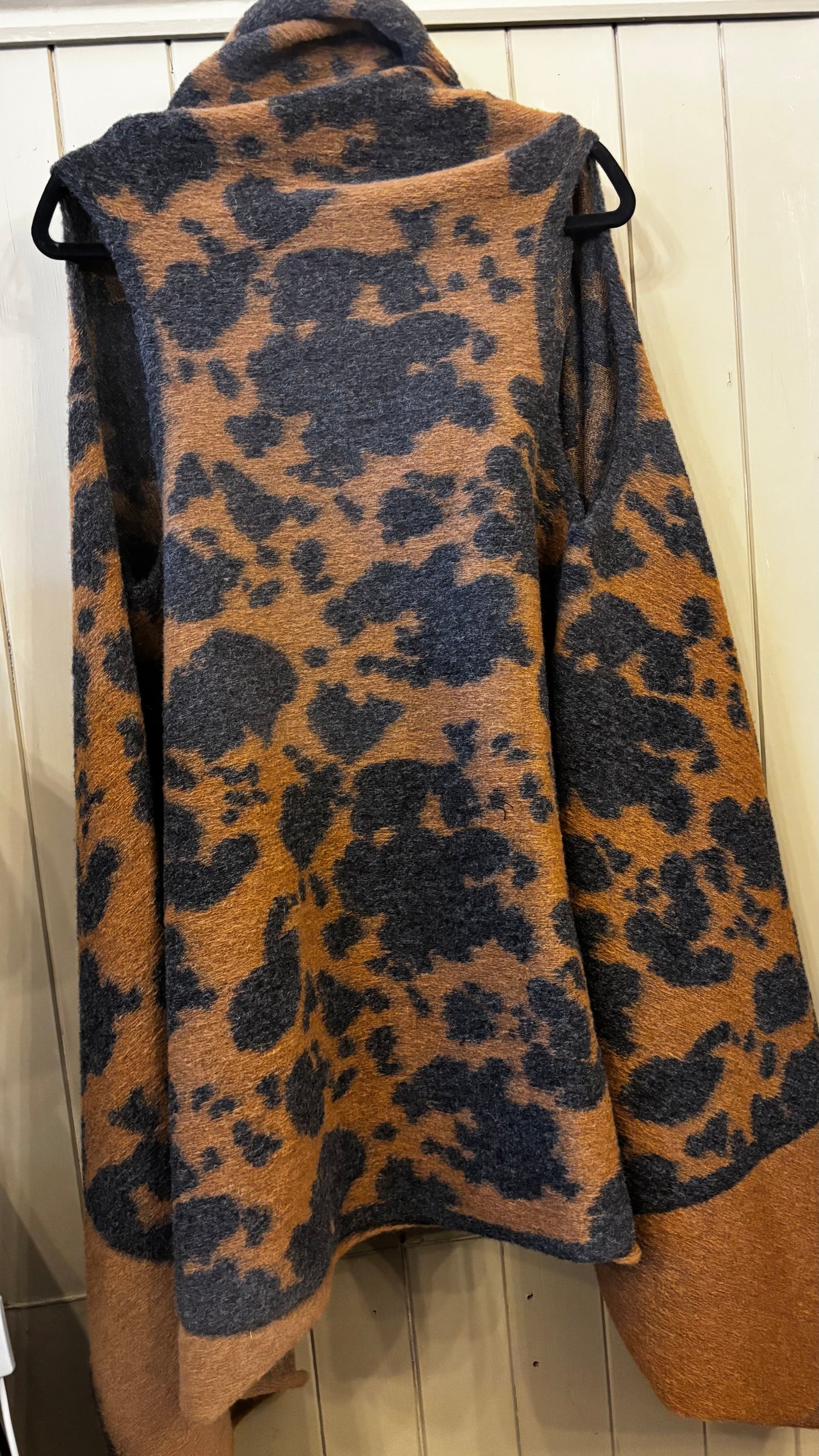 Animal Print Long Line Waistcoat