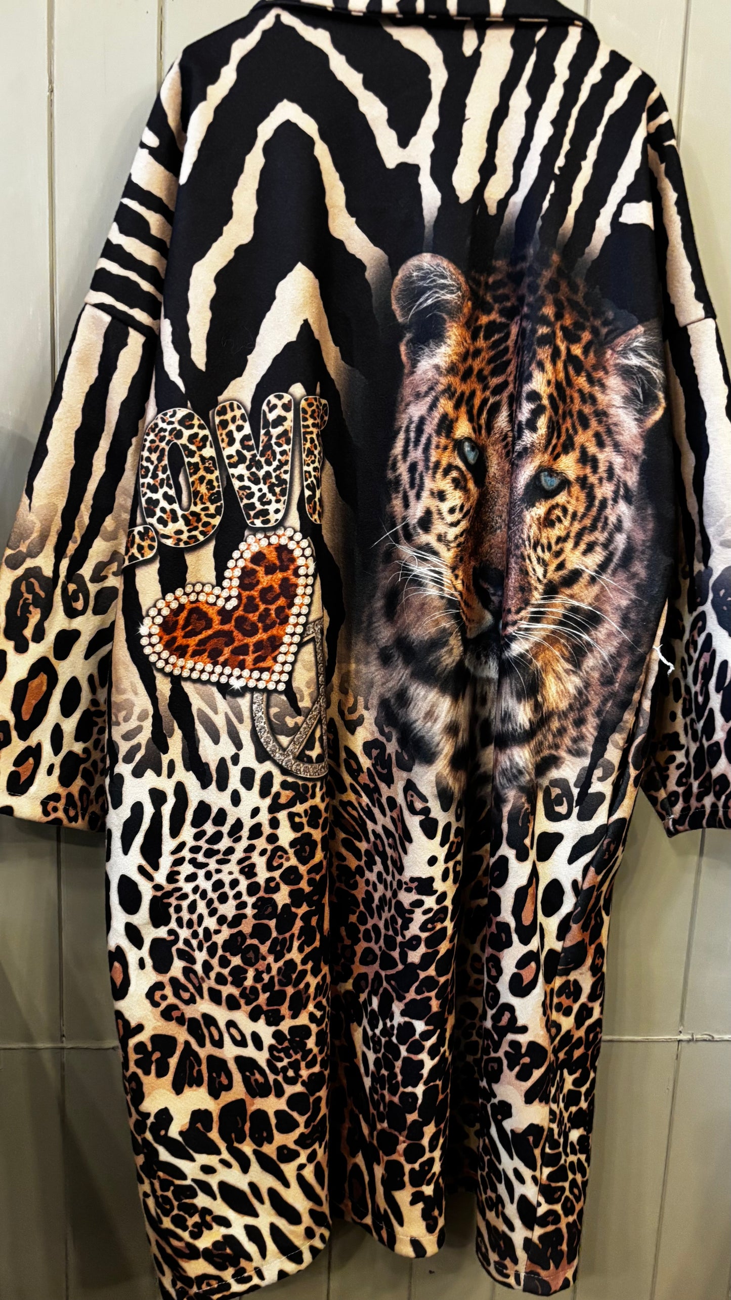 Long-line Animal Print Jacket