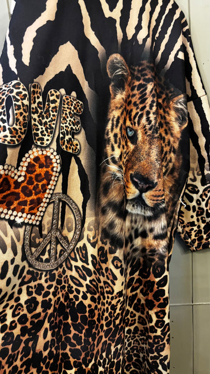 Long-line Animal Print Jacket