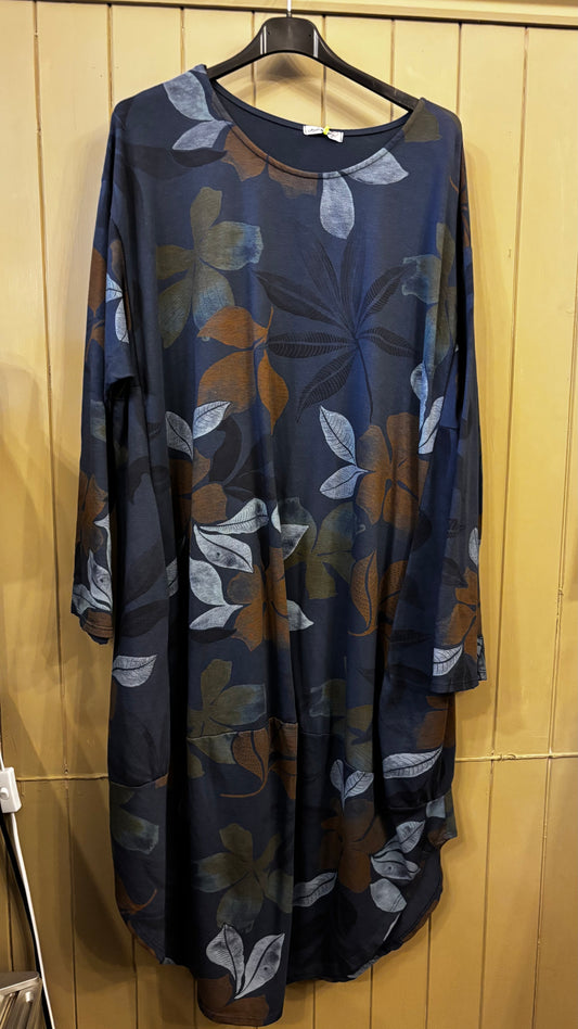 Navy Floral Dress