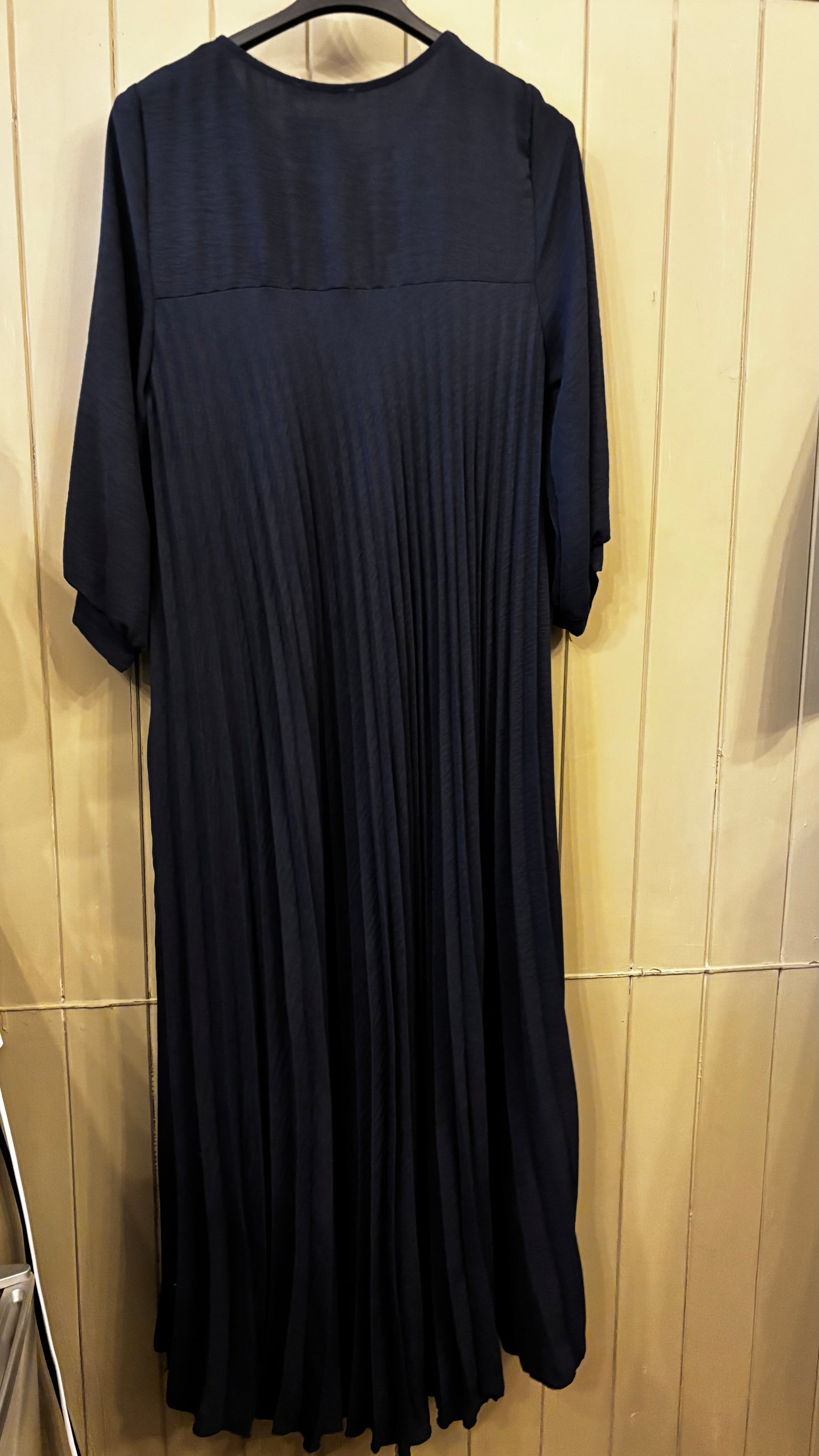Navy Pleated Dress