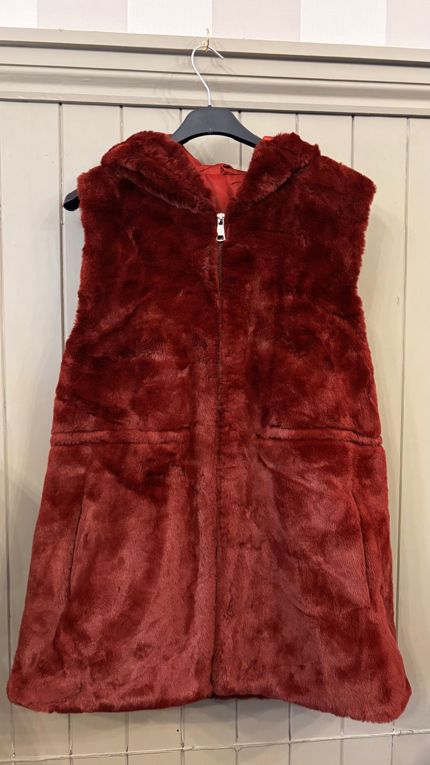 Burgundy Fur Gilet