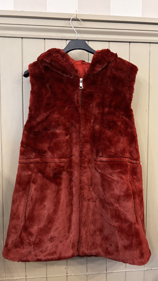 Burgundy Fur Gilet