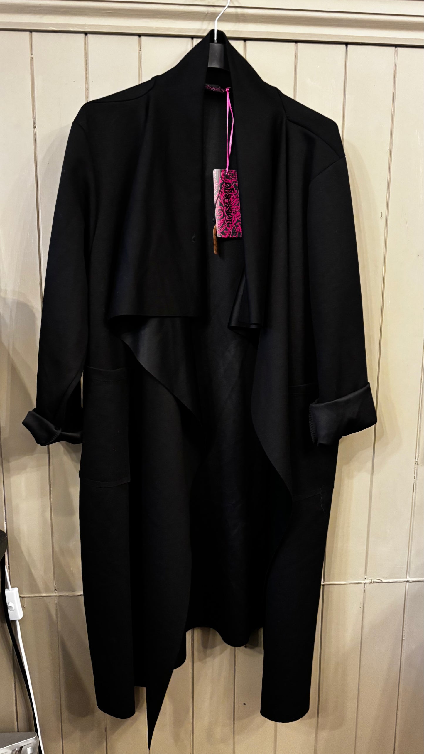 Black Long-line Duster Coat