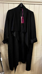 Black Long-line Duster Coat