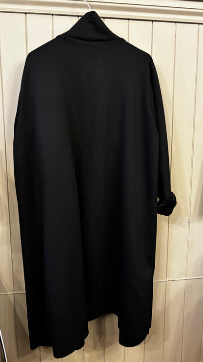 Black Long-line Duster Coat
