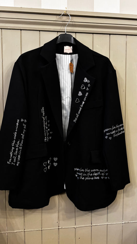 Black Blazer with Diamante Detail