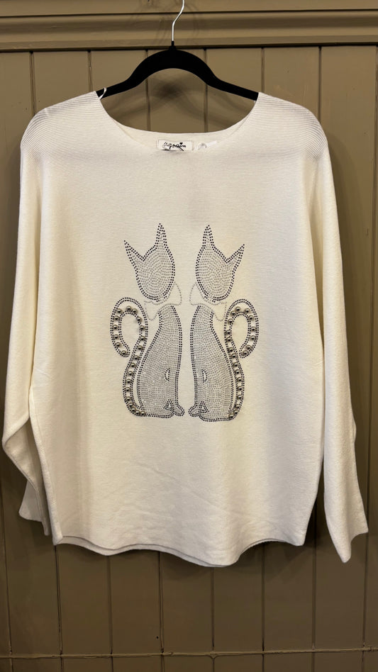 Cream 'Cat' Jumper
