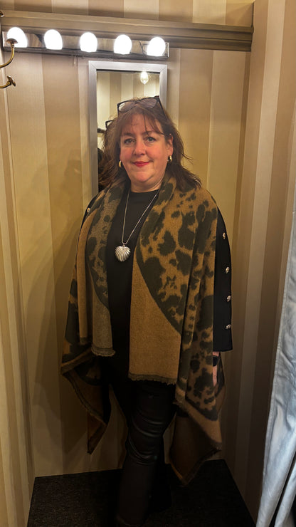 Animal Print Long Line Waistcoat