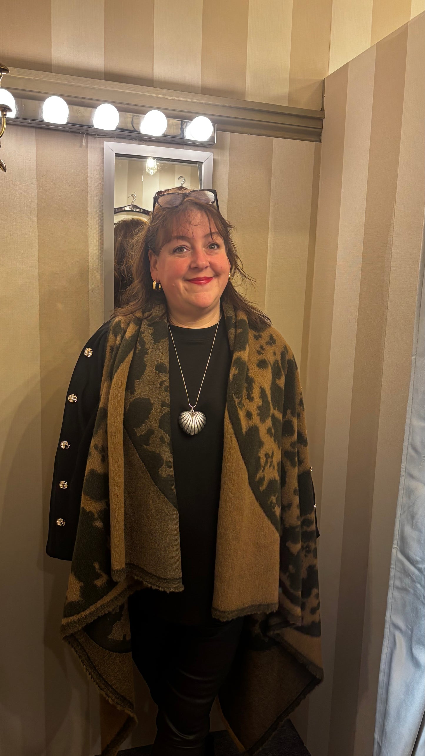 Animal Print Long Line Waistcoat