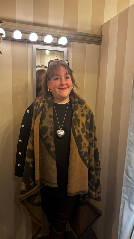 Animal Print Long Line Waistcoat