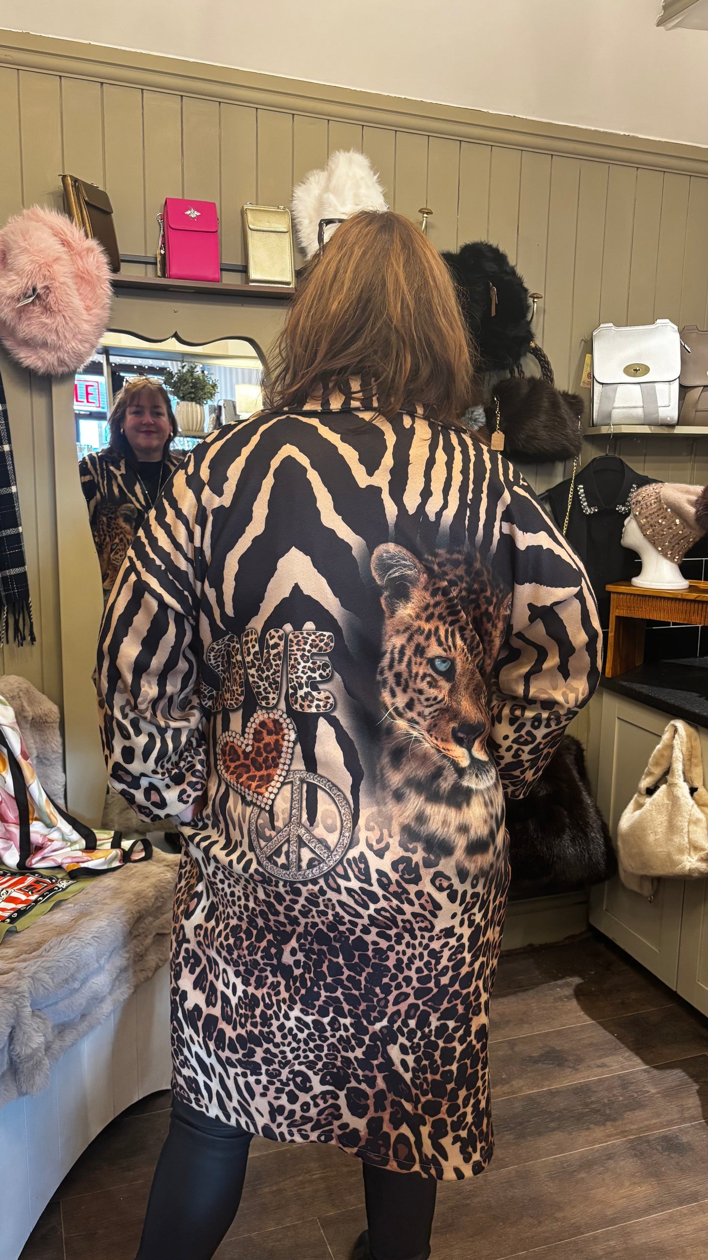 Long-line Animal Print Jacket