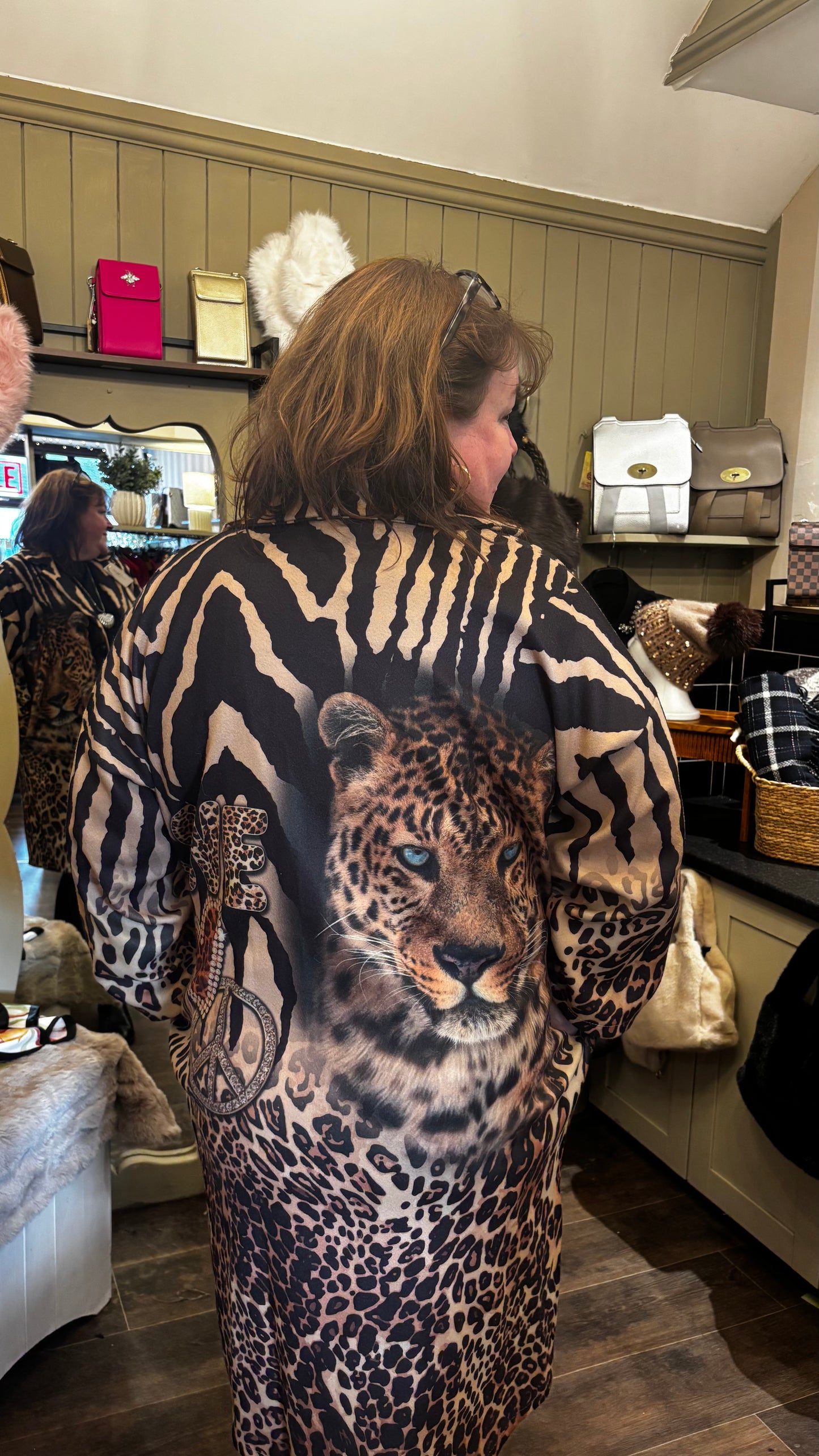 Long-line Animal Print Jacket