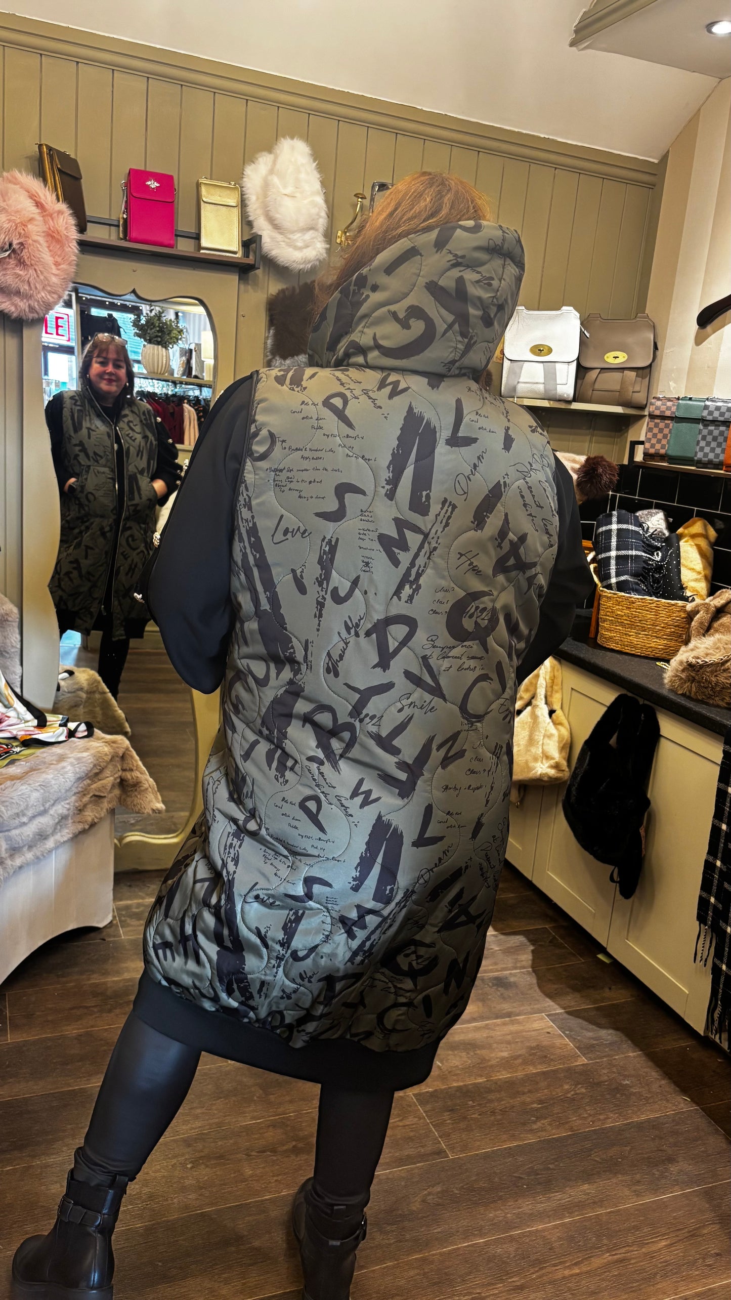 Graffiti-print Long-line Gilet