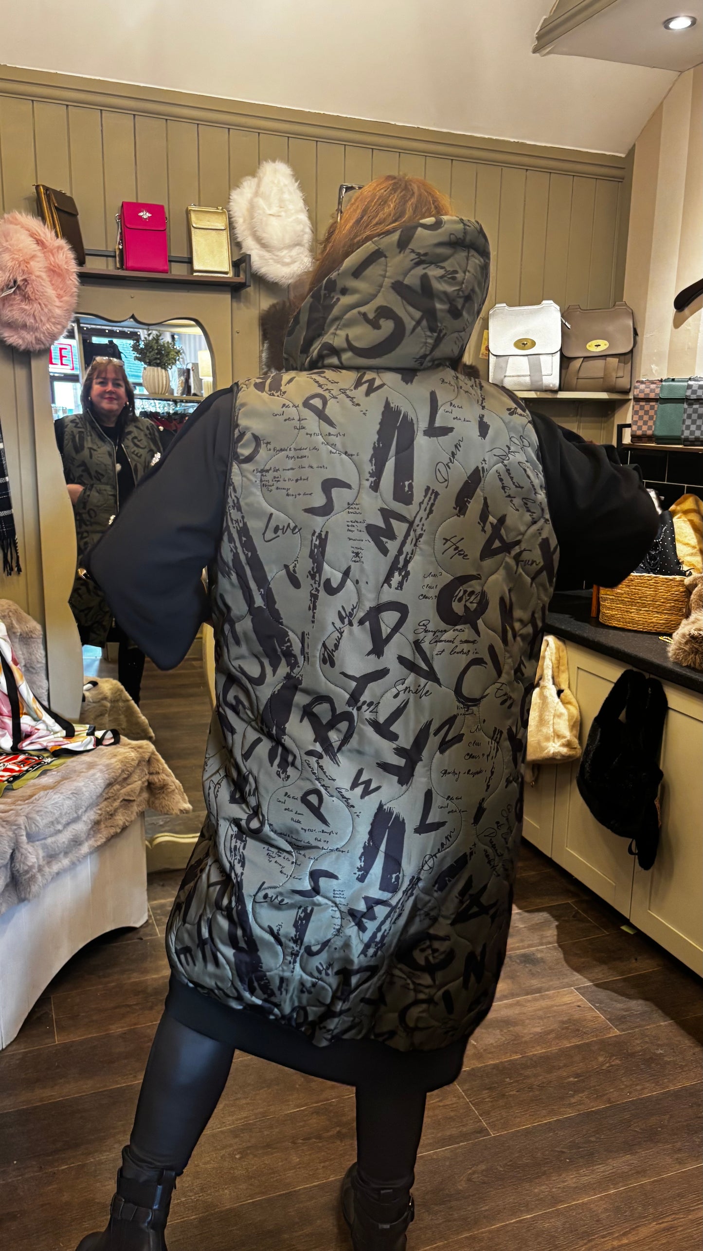 Graffiti-print Long-line Gilet